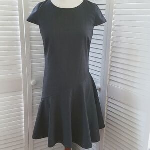 J.CREW FLOUNCE IN SUPER 120s MERINO WOOL CAP SLEEVE A LINE DRESS